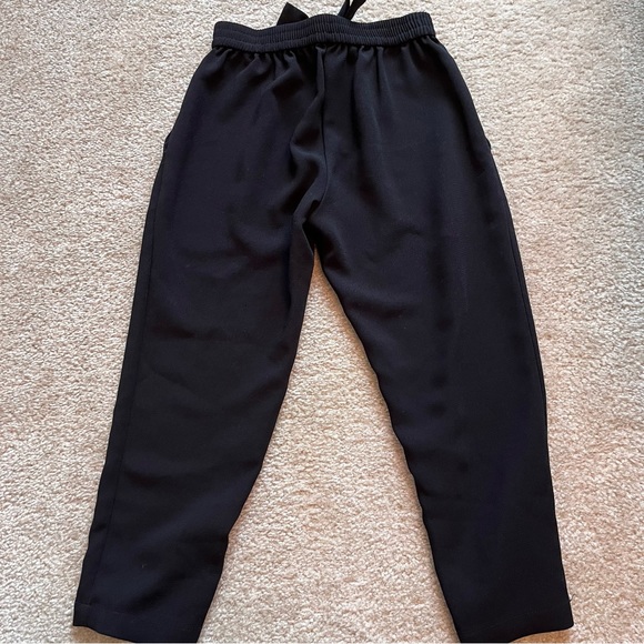 BCBGeneration Black Tie Front Elastic Waist Pull On Cropped Pants Size XXS Women - Picture 2 of 8